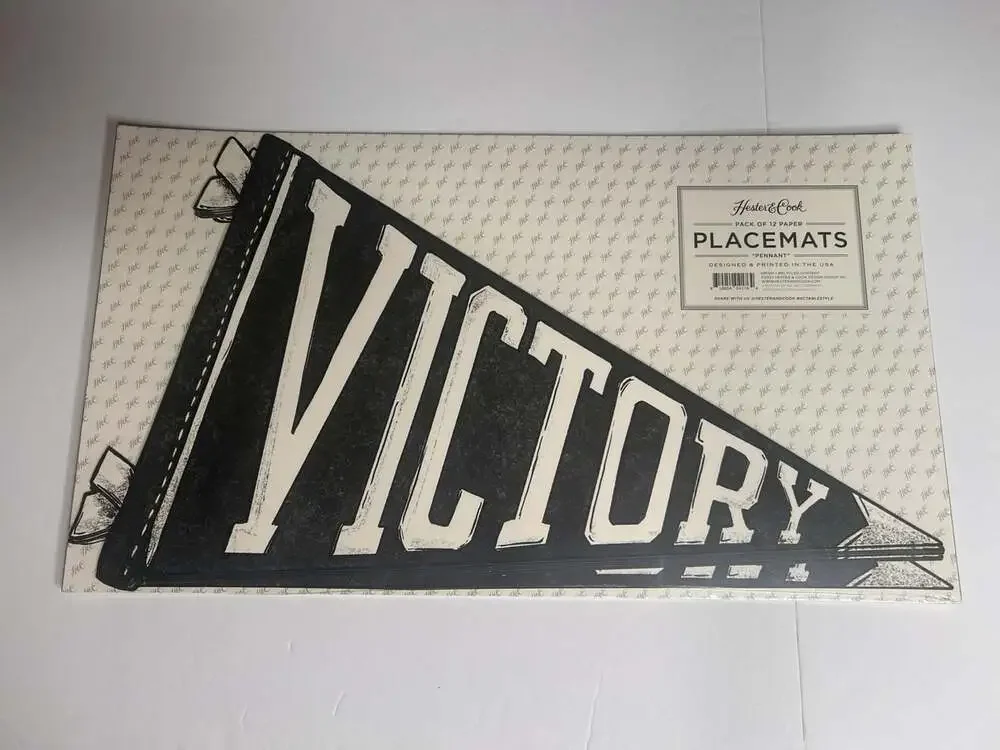 Hester & Cook Victory Pennant Paper Placemats Set Of 12